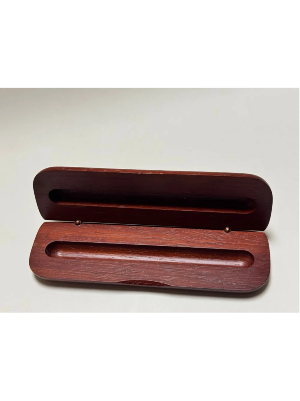 Carved Rose Wood Ballpoint Pen Gold Band Greek Key Design With Wooden Case